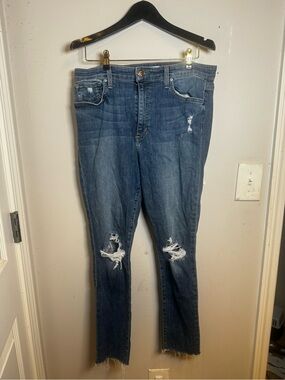 Joe's Jeans High Rise Skinny Ankle Distressed Medium Blue Jeans